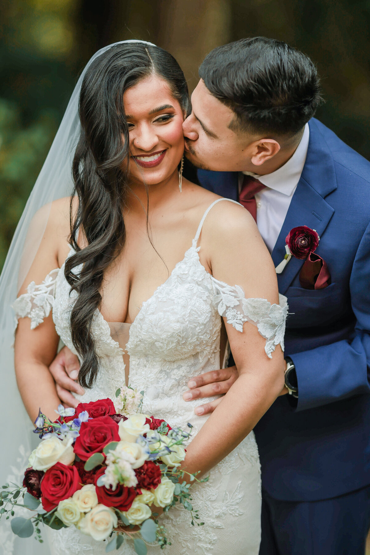 Bride & Groom snuggle at Venue 92, Woodstock, GA 