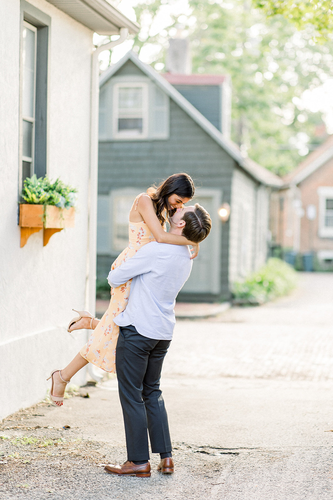 German village engagement session in columbus ohio