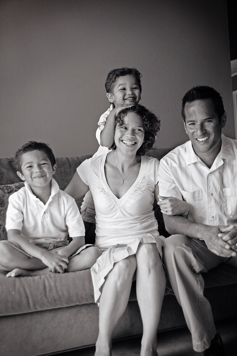 Family of four. In-home session Palo Alto