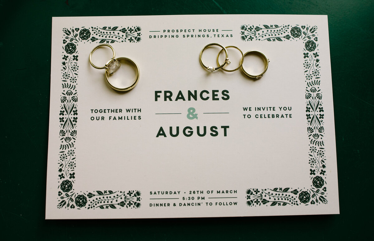 Wedding invitations with wedding rings