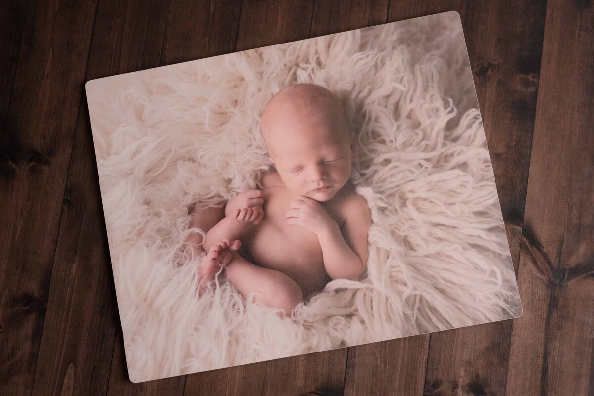 Large Wood Canvas Of Newborn Baby