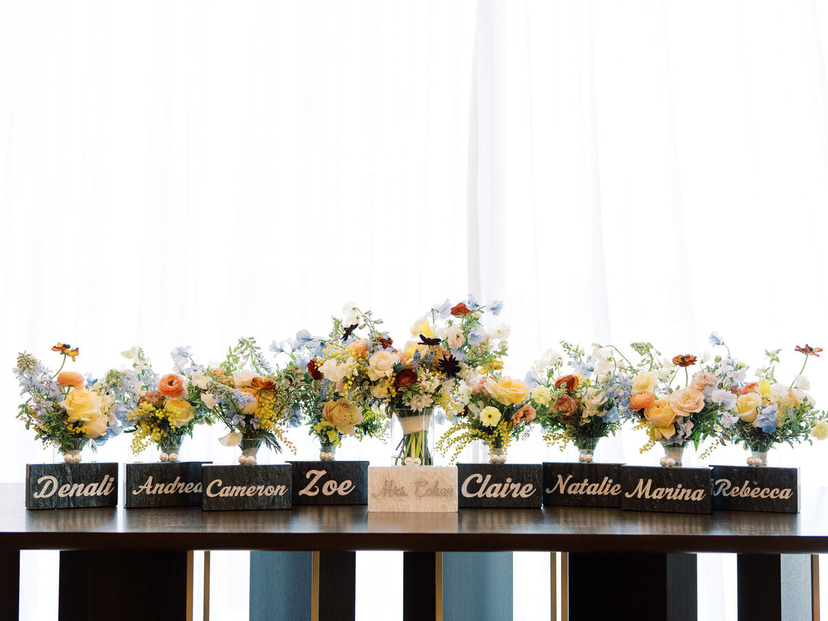 Custom bridesmaids clutch purses with bouquets