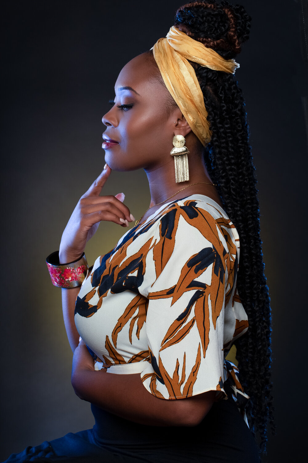 Photo corporative Portrait de femme avec lumières complexes
