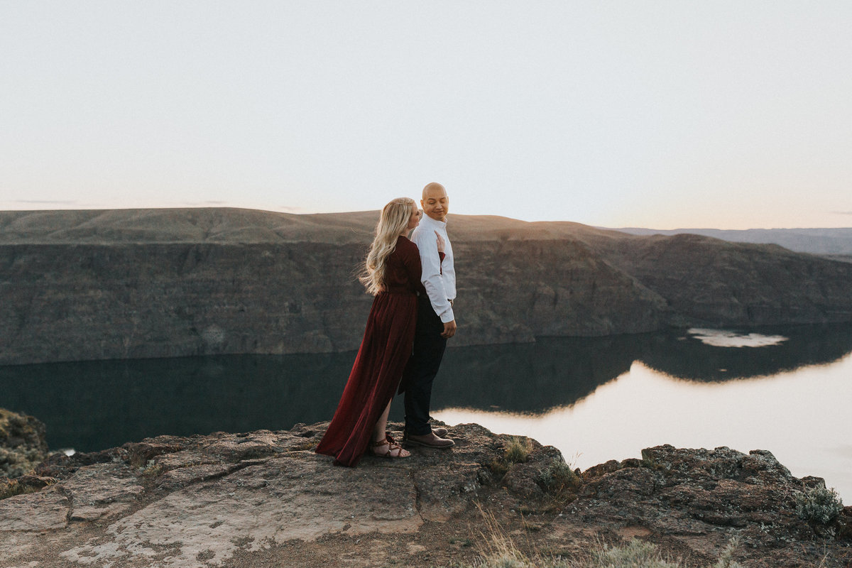 A couple in love during their engagement session in Sedona Arizona