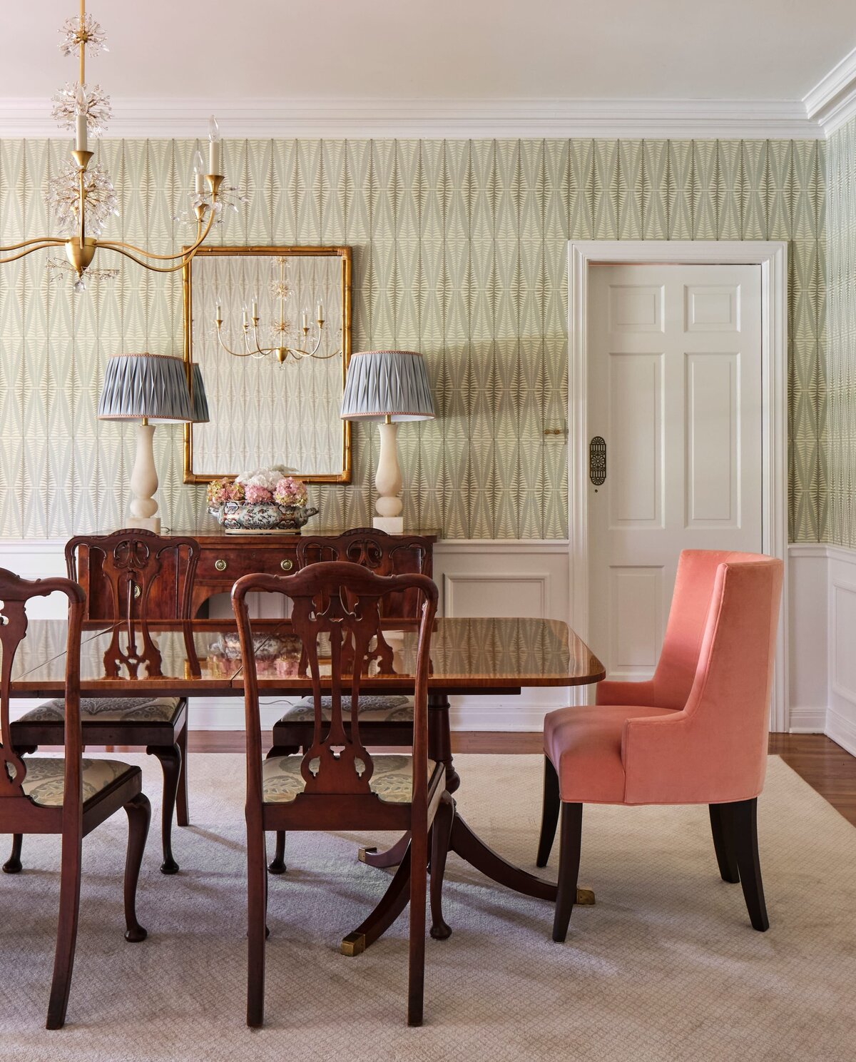 the keeping room interiors morningside dining room wooden table with rug