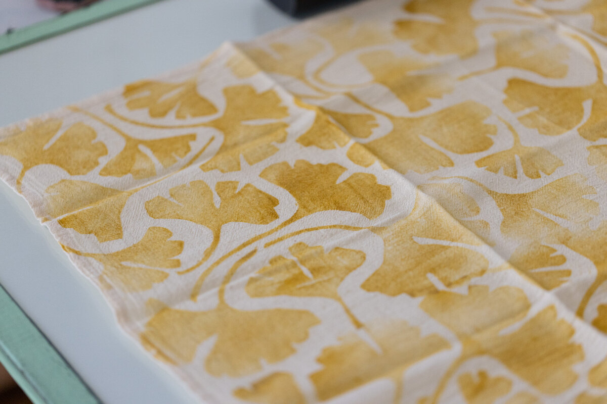 Relief-Printing-On-fabric-ginkgo-leaf-design