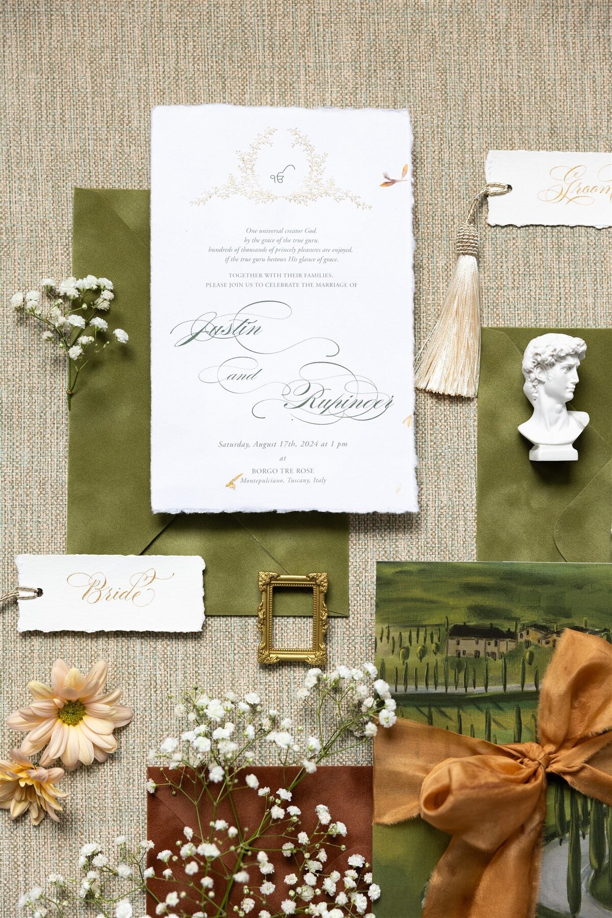 Tuscany Italy destination wedding invitation 2