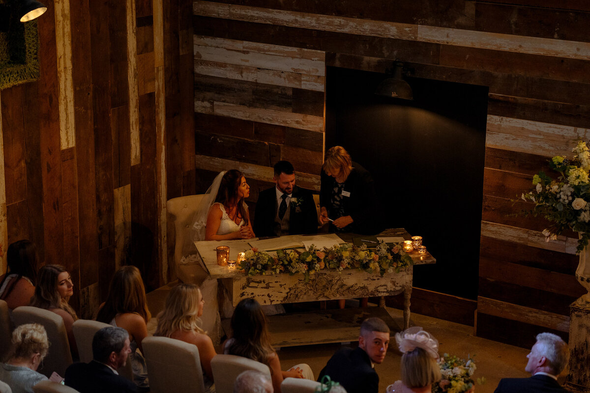 Ceremony at Wharfedale Grange luxury wedding venuue yorkshire