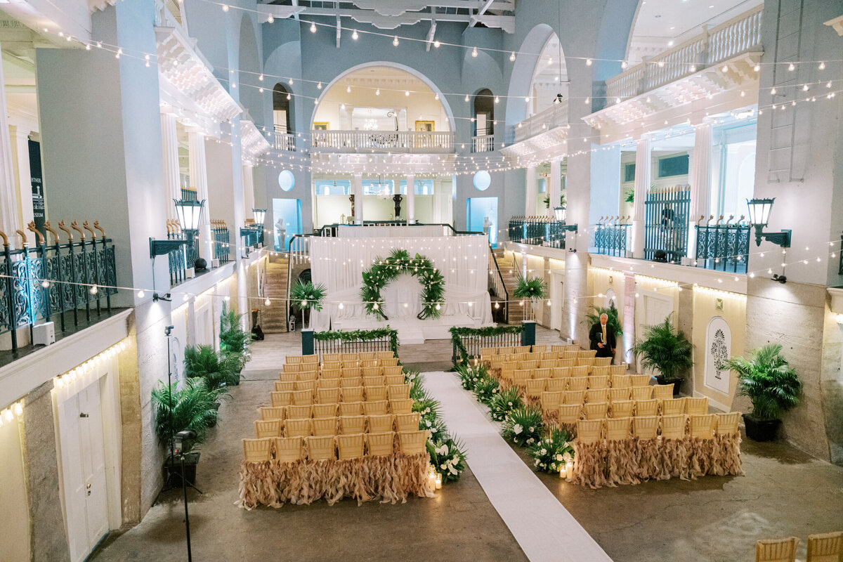 ceremony round arch greenery