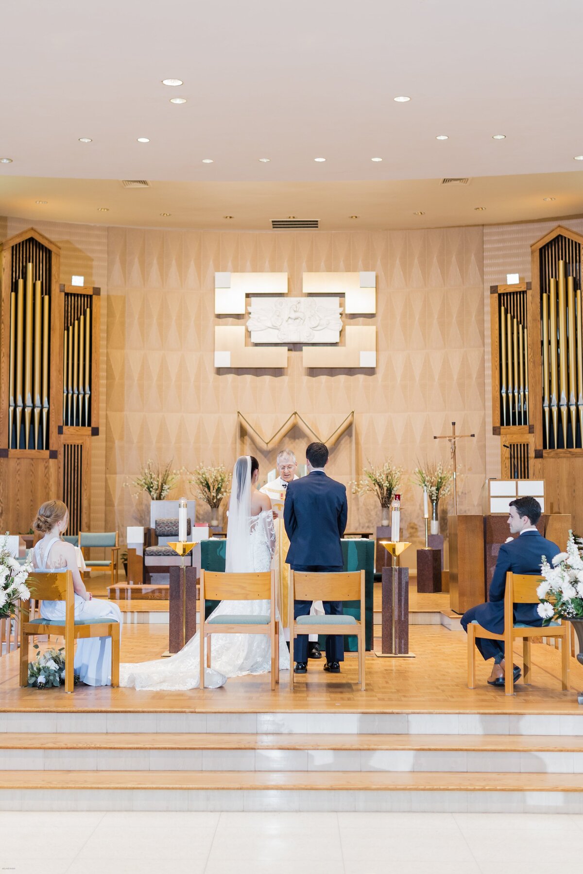 Bride and groom at wedding ceremony in New York