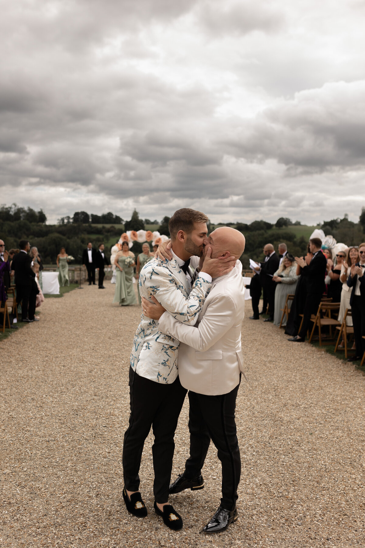 Outdoor wedding ceremony at Orchardleigh Estate