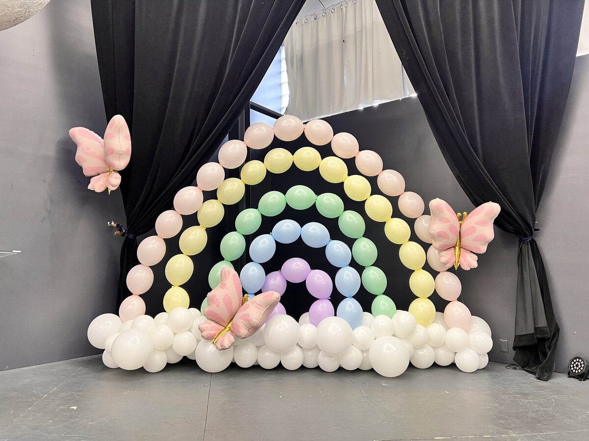 PASTEL RAINBOW BALLOON ARCH HELIUM