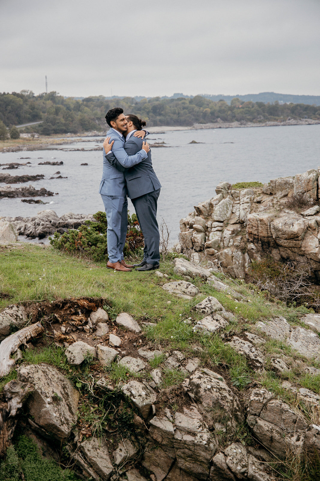 an LGBT couple during their destination elopement on Bornholm island