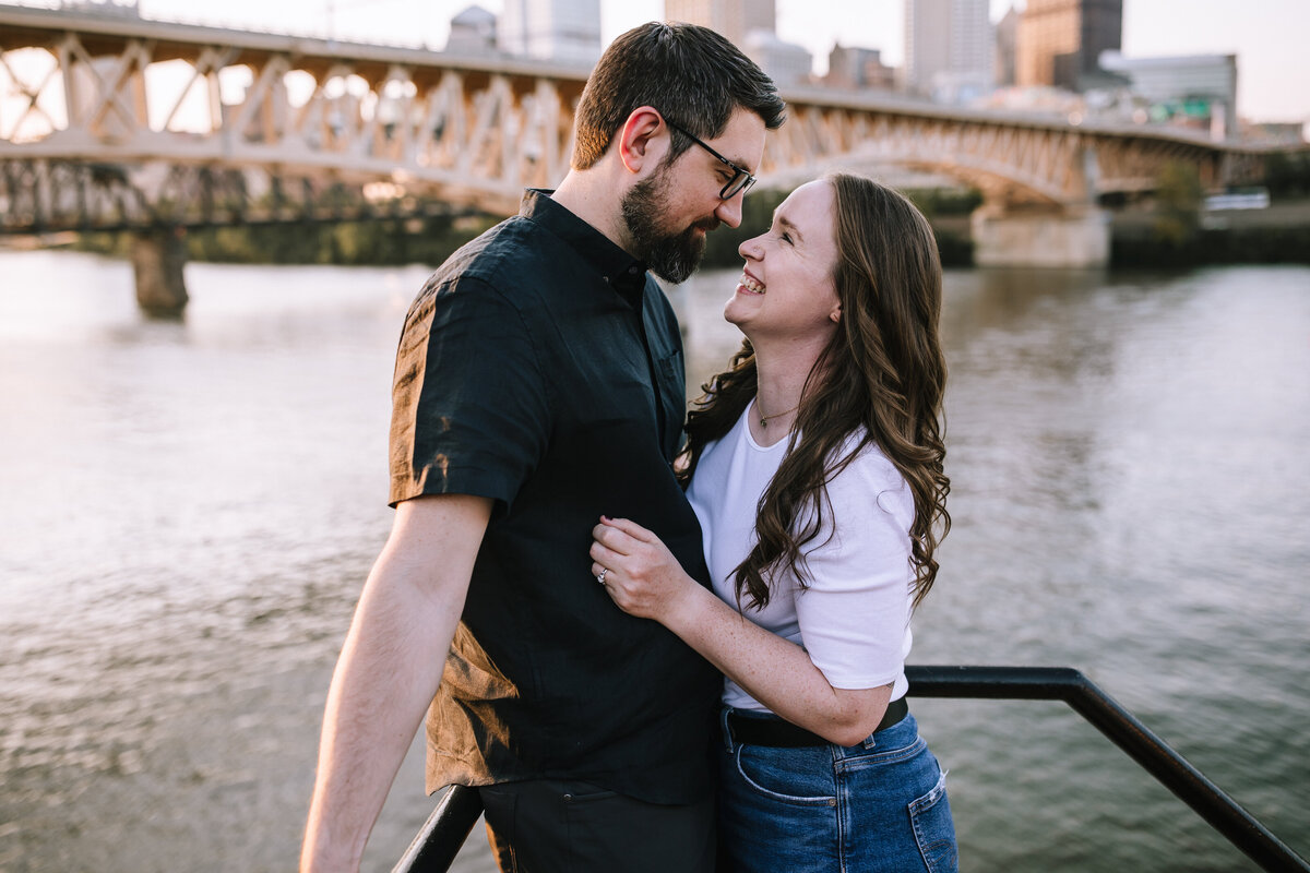 Engaged couple at The Highline of Pittsburgh.