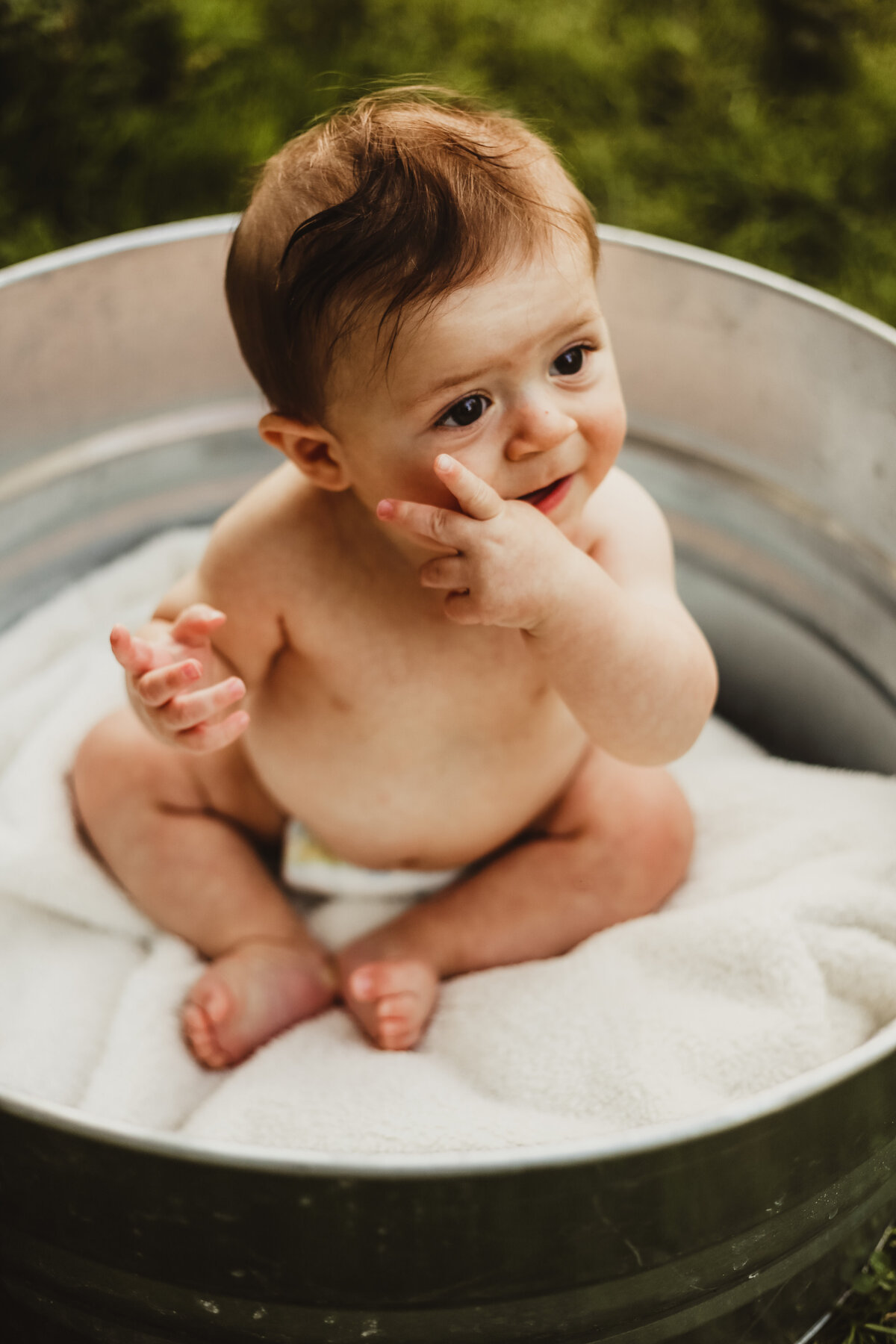 6 month old baby session