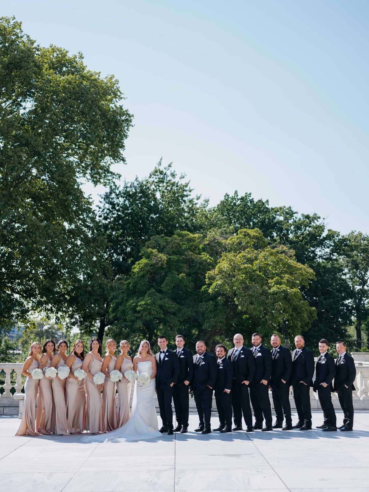 Wedding day portraits at the Cleveland Art Museum