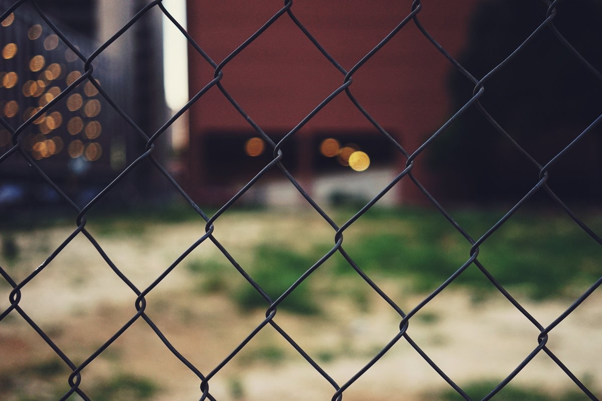 Chain link fence with the other side out of focus