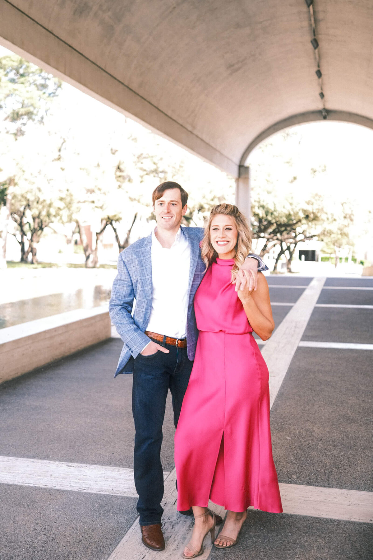 A wedding engagement session photo taken in Fort Worth Texas