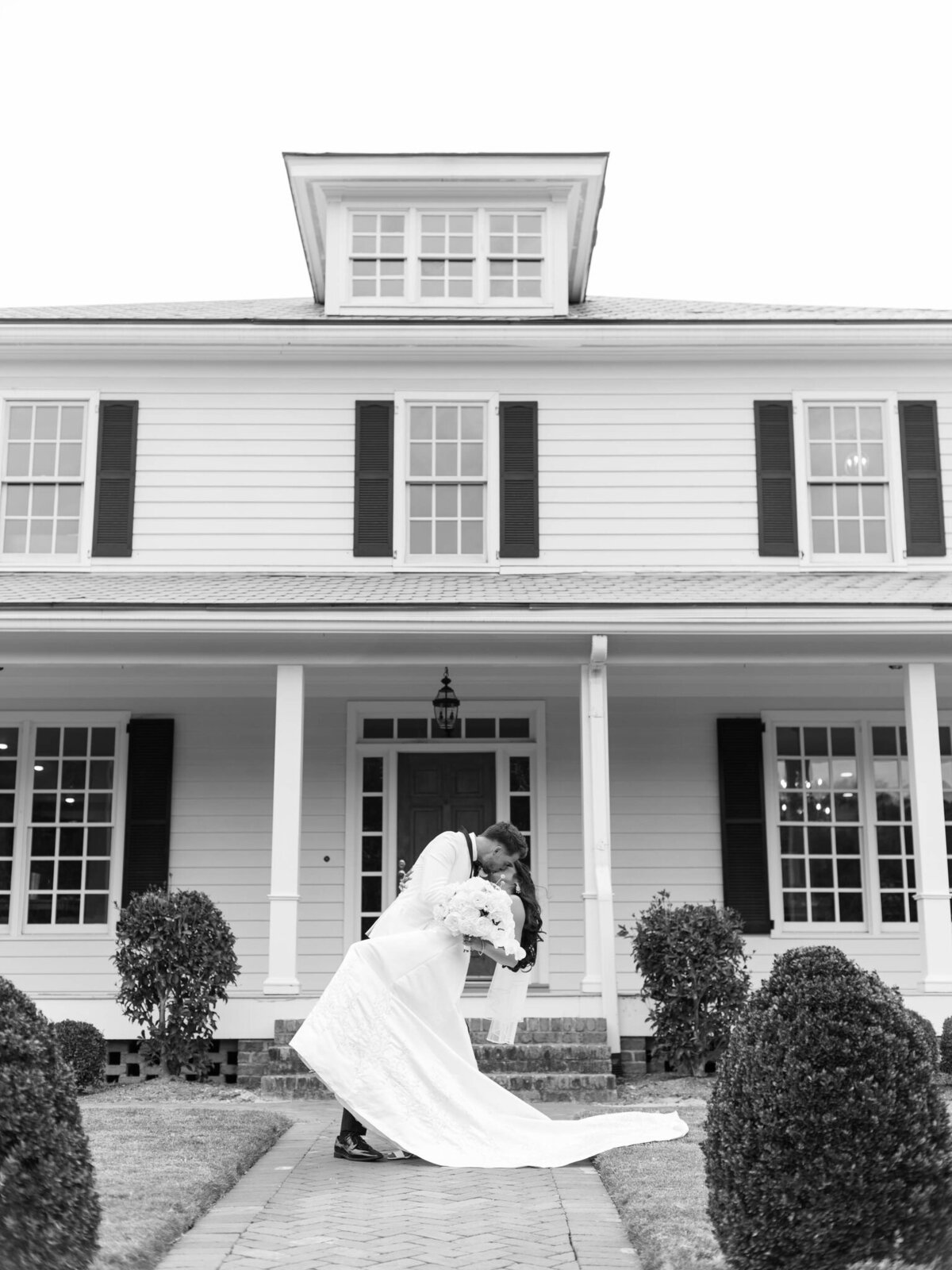 Shaoleen & Colin American Black + White Wedding- Portaits- Bride + Groom Walnut Hill Estate House