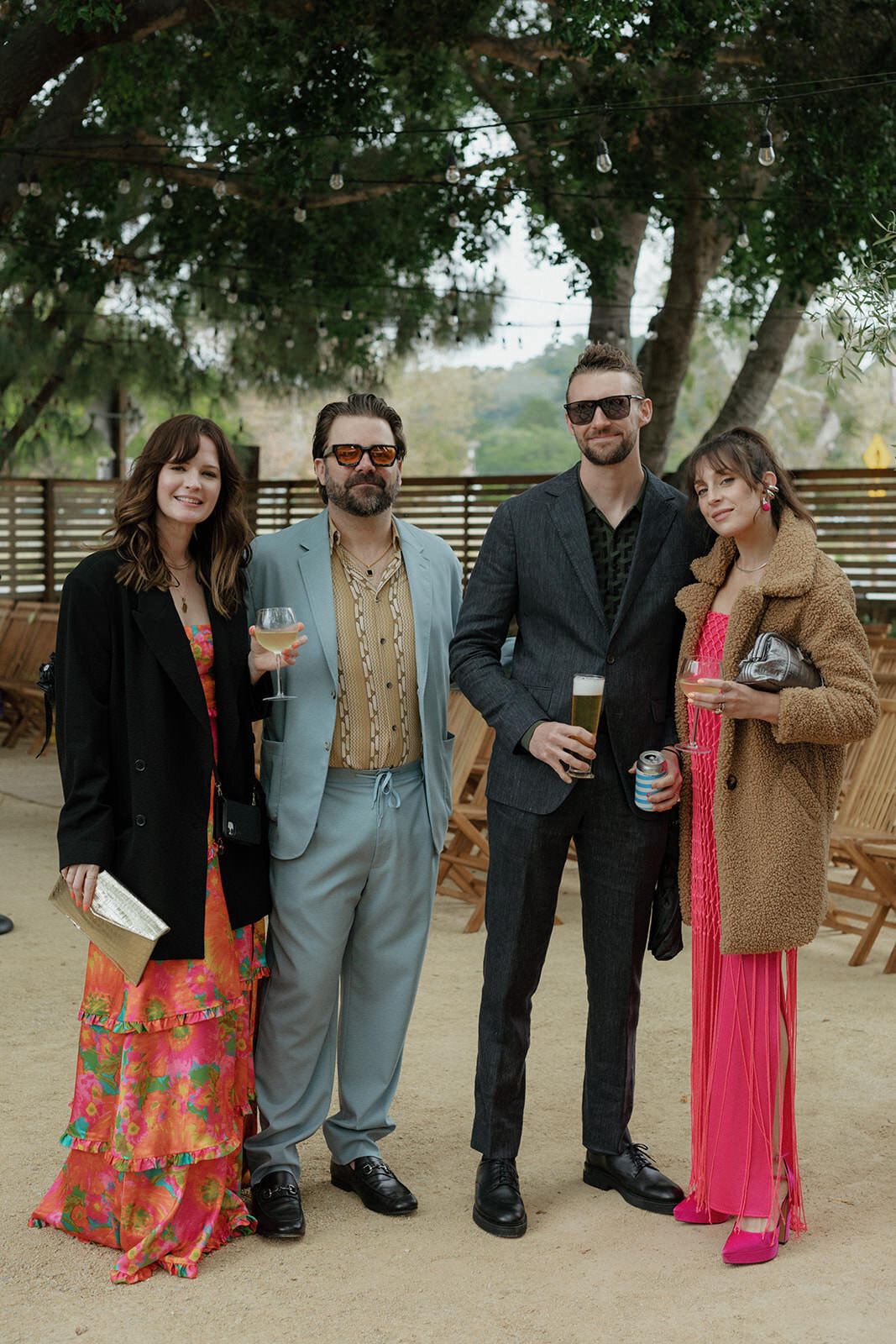 Retro motel chic wedding ceremony at Bodega Los Alamos - 58