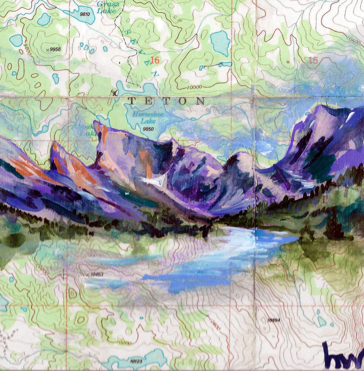 horseshoe lakemap art