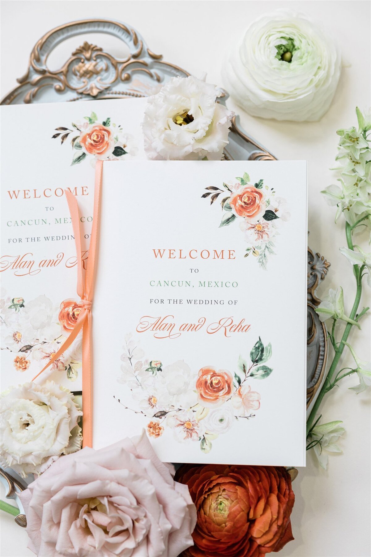 Destination wedding itenerary booklet R+A G Designers 4