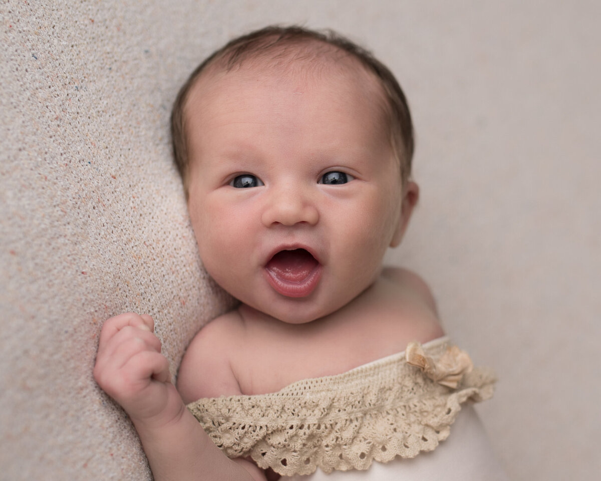 Close-up newborn portrait in Houston
