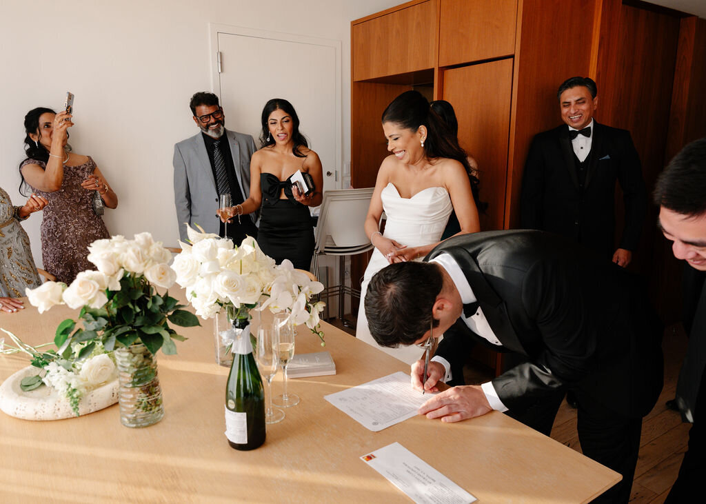 Marriage license signing at Public Hotel in NYC
