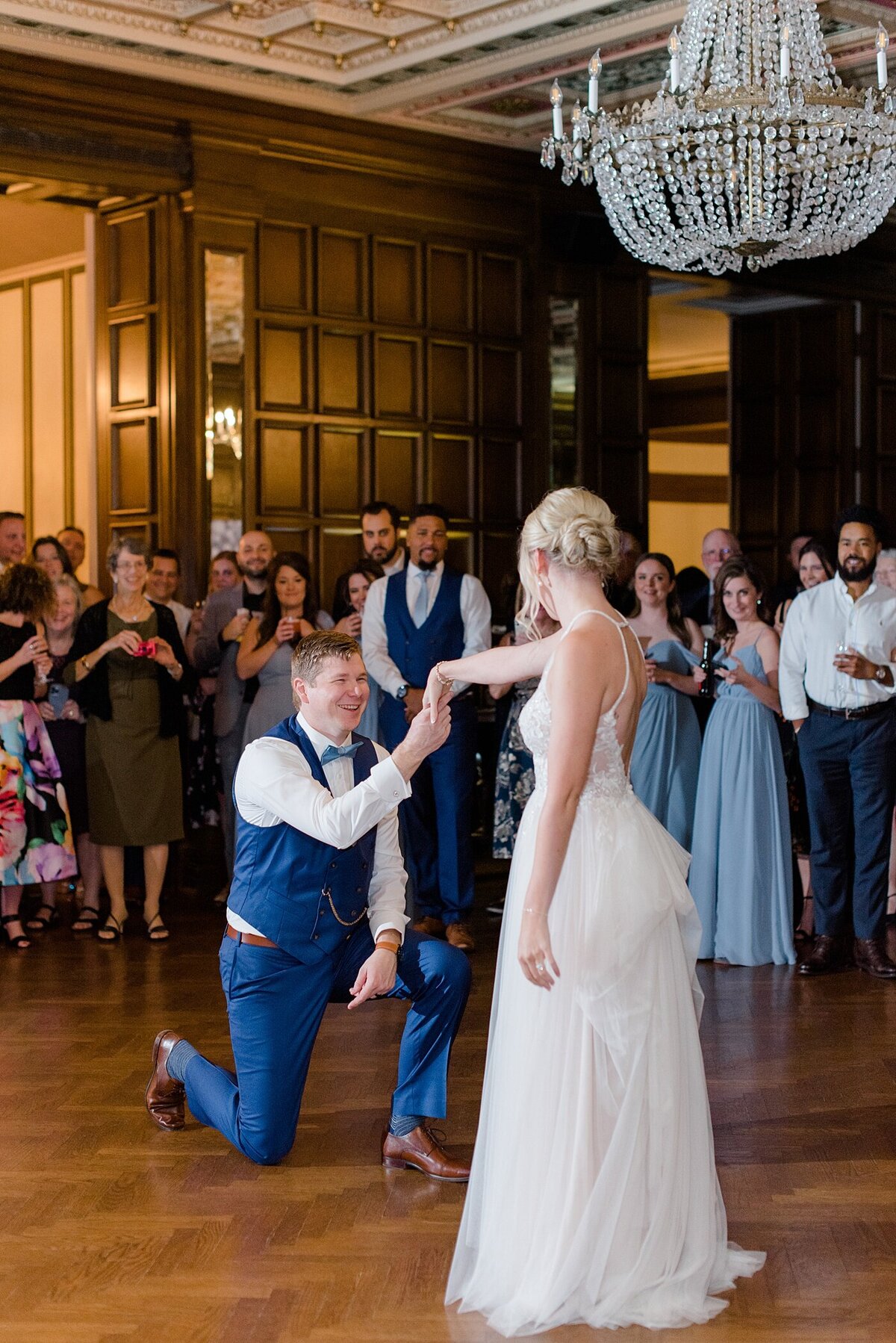 Groom and Bride sharing first dance at Athletic Club of Columbus wedding taken by Columbus, Ohio wedding photographer