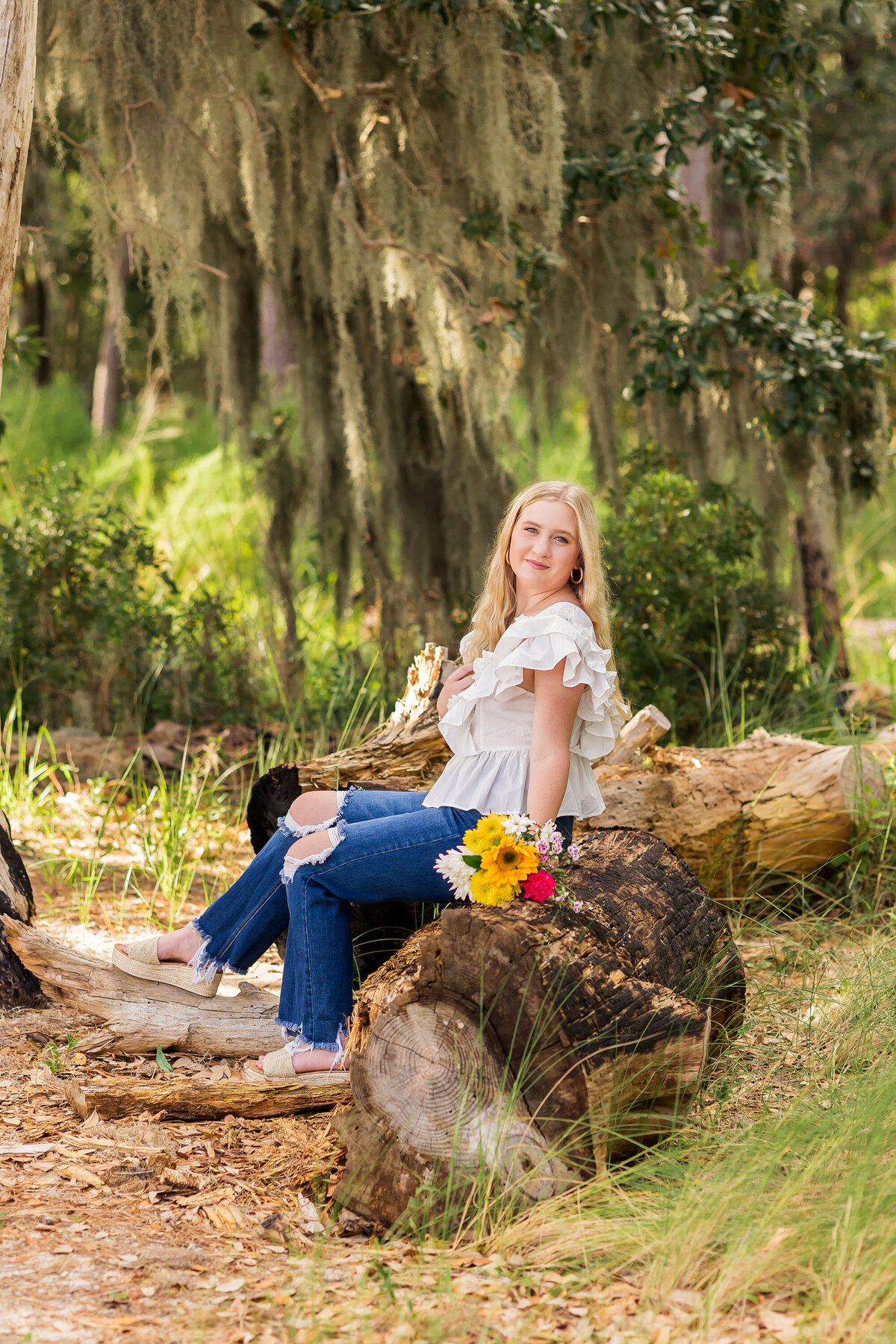 Senior Session with stunning spanish moss