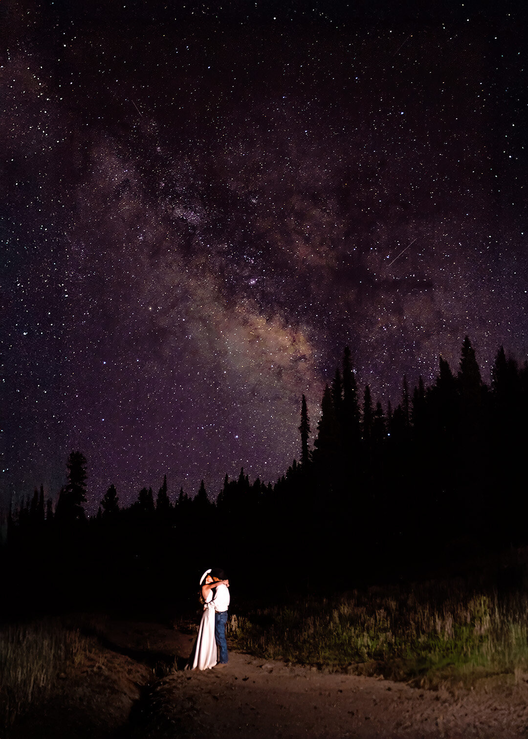 Summer elopement under the Milky Way in Durango, CO.