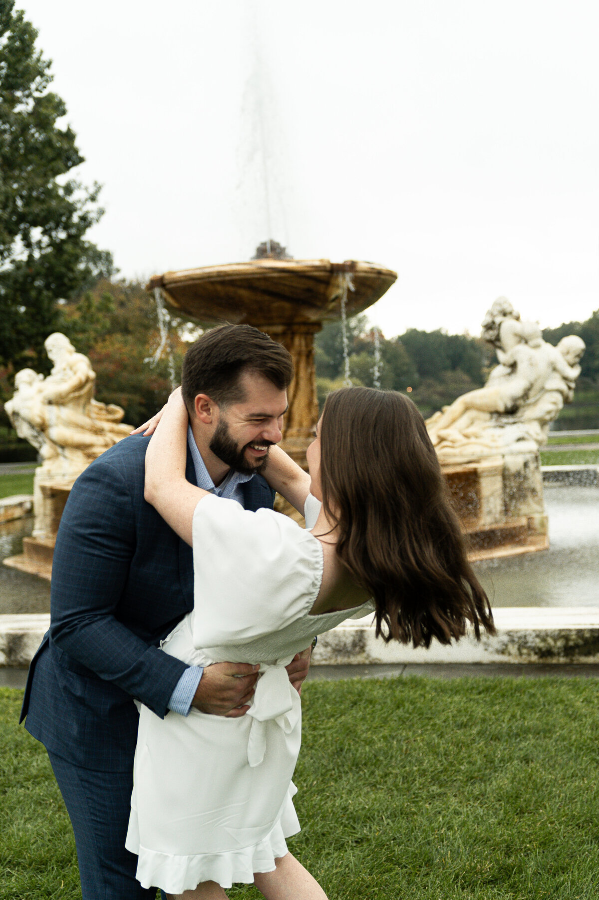 playful engagement photos at Wade Lagoon
