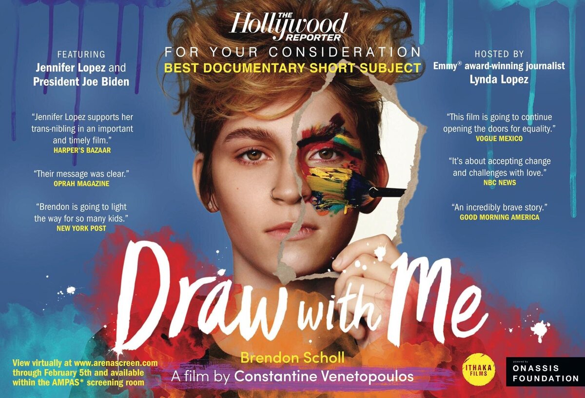 Illustration from 'Draw Me' featuring vibrant colors and dynamic expressions of the main character.