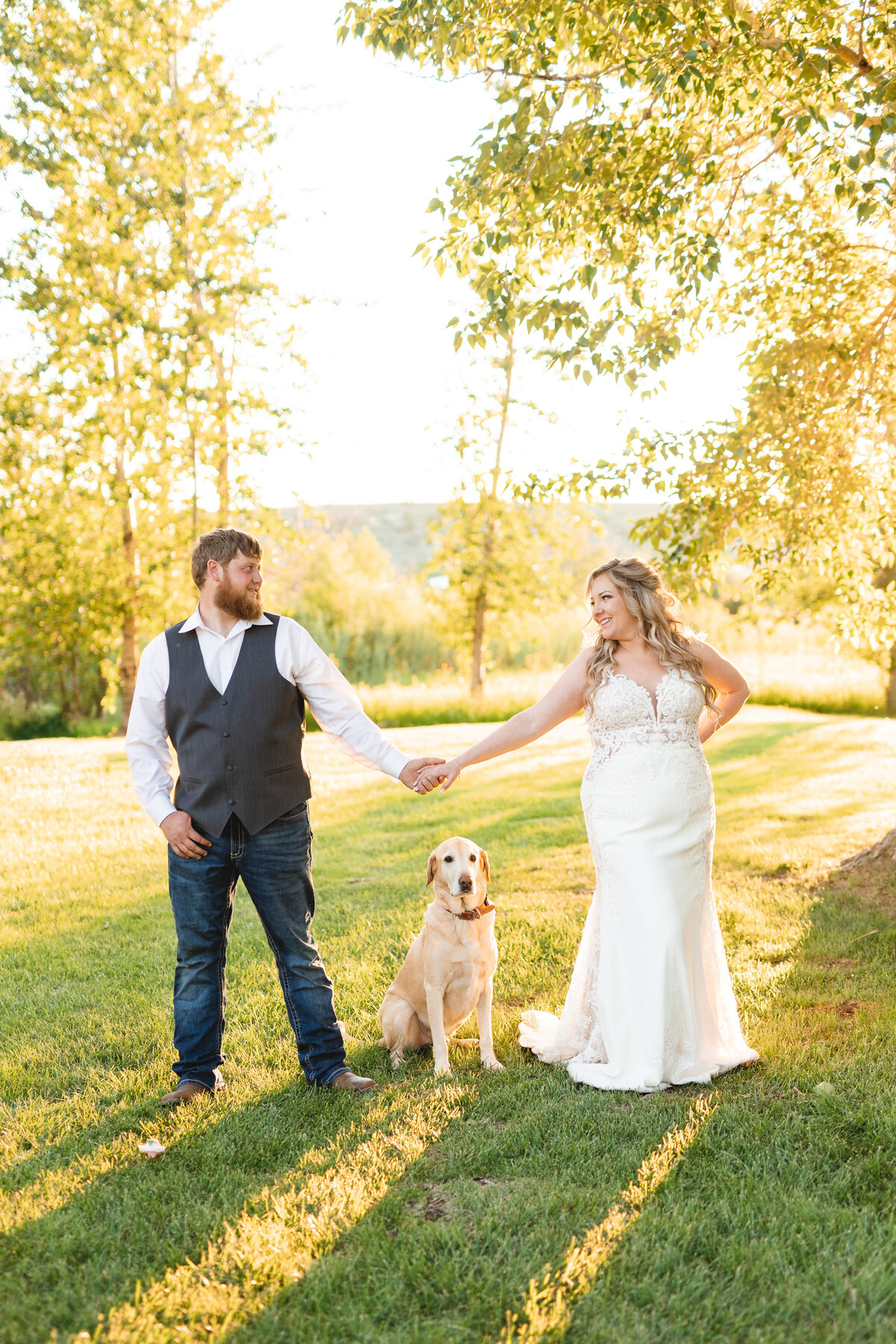 bride-and-groom-with-dog