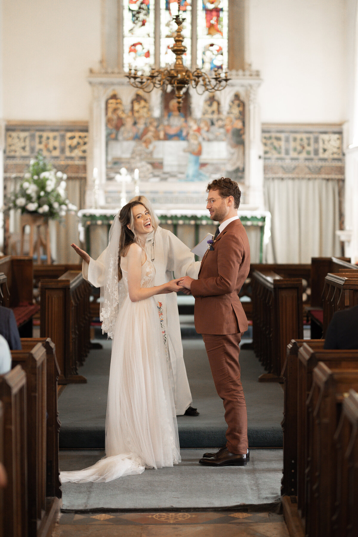 Church wedding ceremony in Gloucestershire