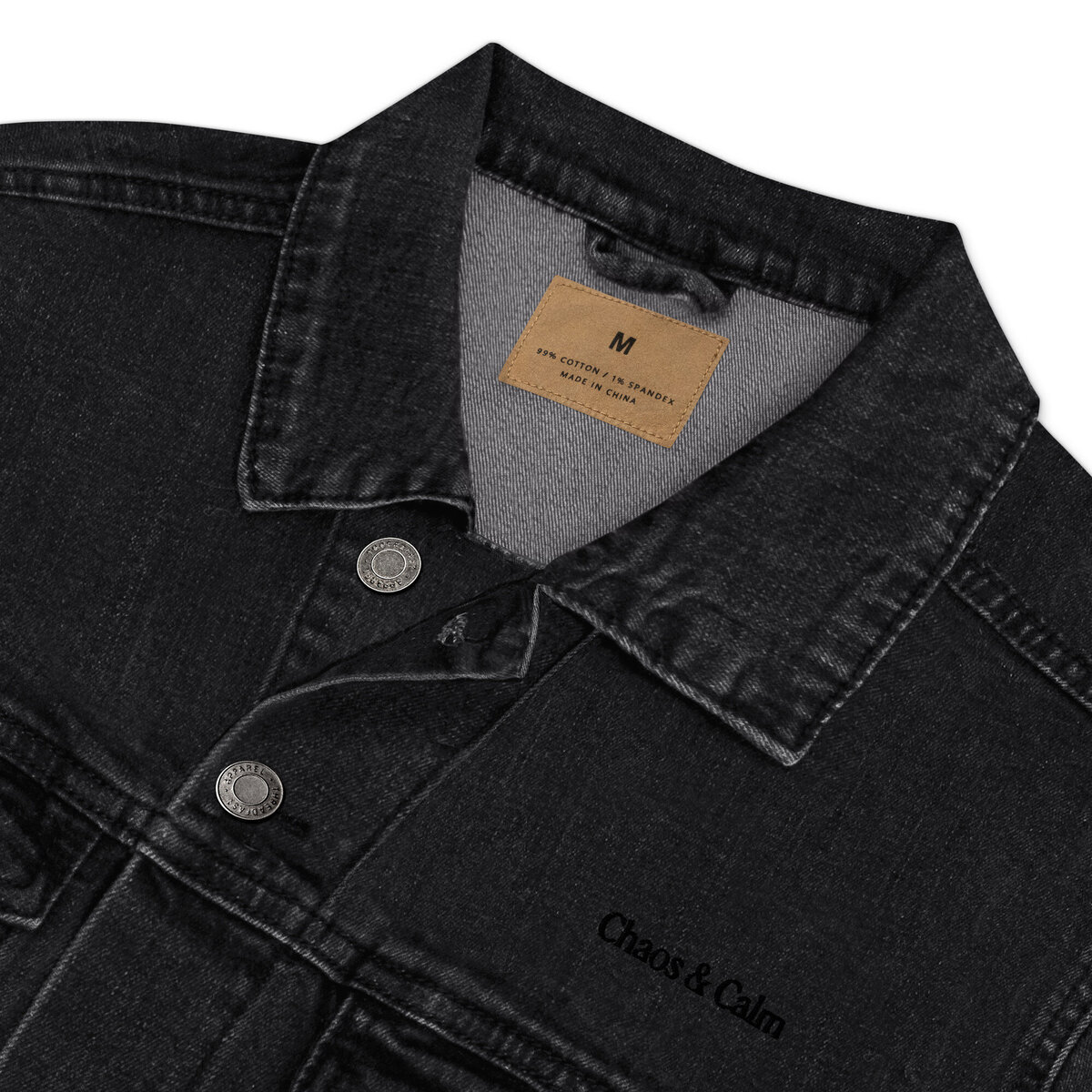 Details of the Vintage Inspired Breathe Denim Jacket I Merch Shoppe I Chaos & Calm
