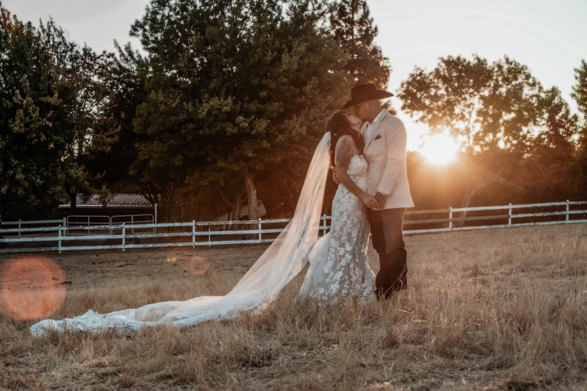 sunset romantics bride and groom