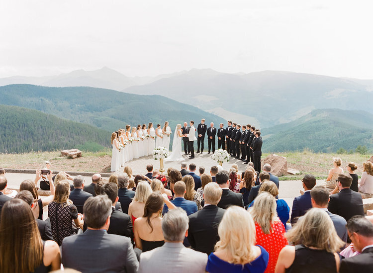 Mountain top wedding ceremony