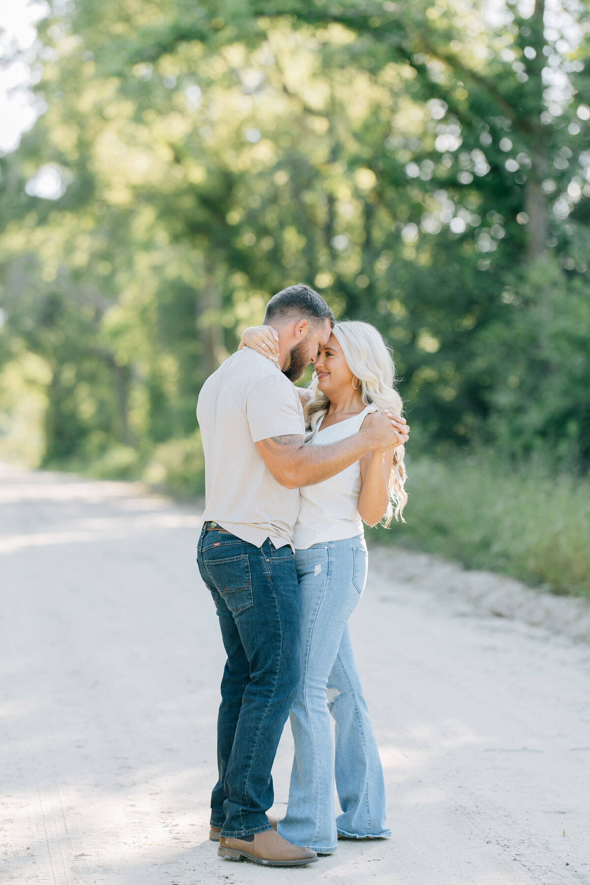 couple slow dancing in the street