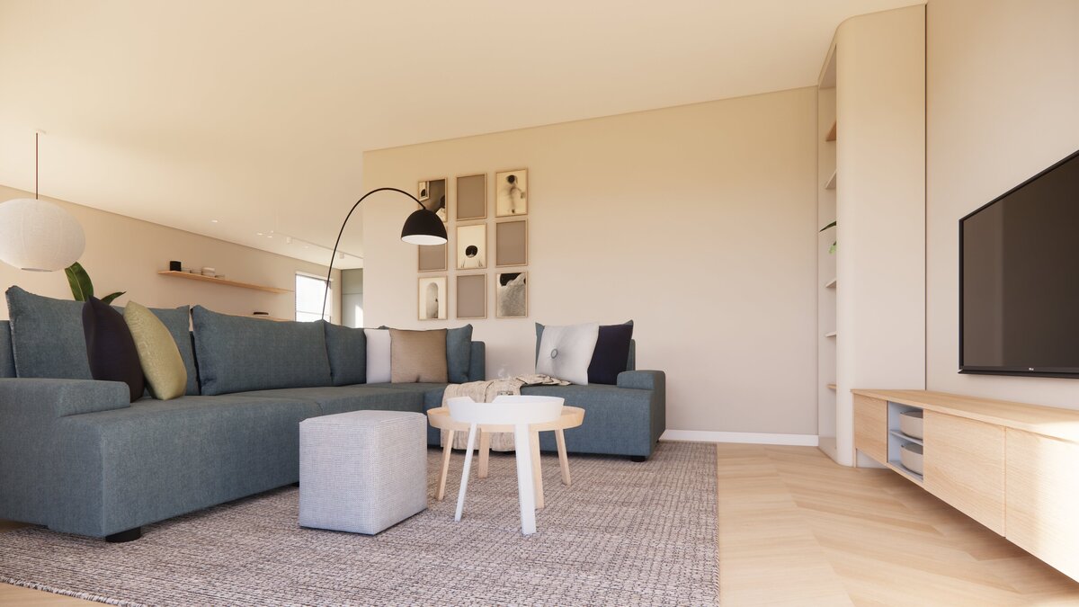 Project Rhoon - Interieurontwerp Tijsjes erf - Marc en Saskia - Aanzicht woonkamer
