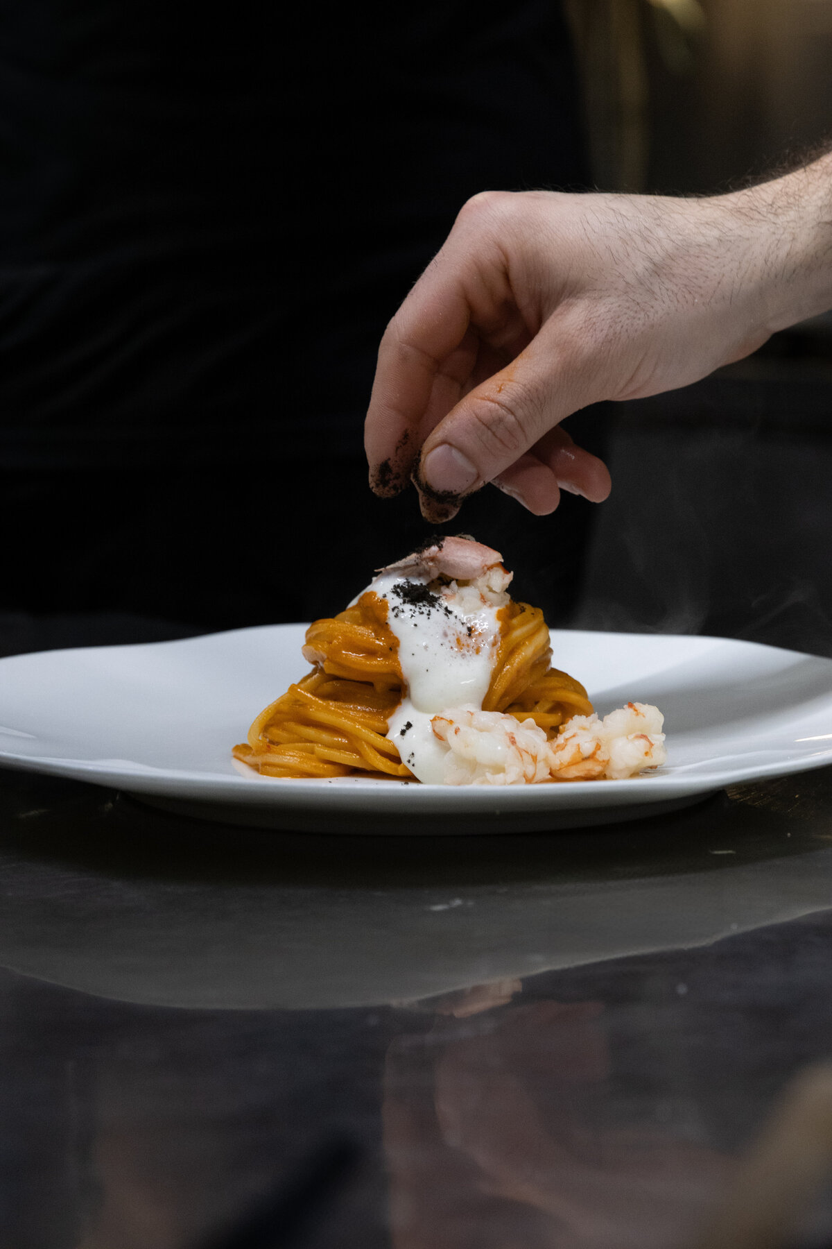 Seafood spaghetti why chef plating