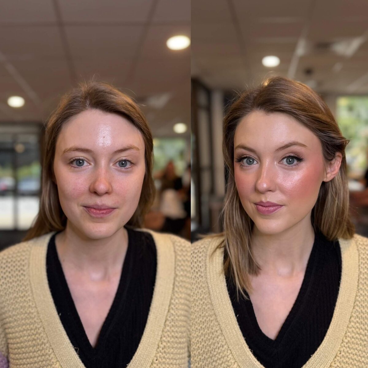 See the differences before and after professional makeup application with Stephanie Schuh Beauty. 