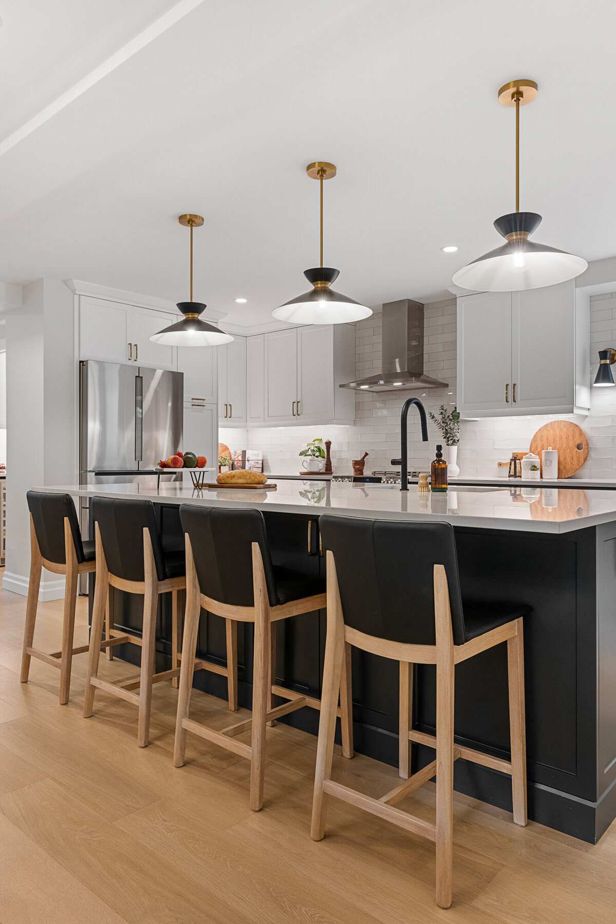 Final image of our ivory marble kitchen and interior design project.