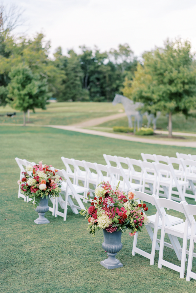 Wedding aisle florals