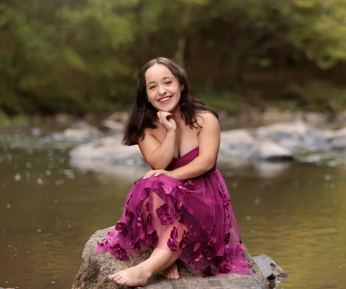 Holly Springs Graduation pictures in a river