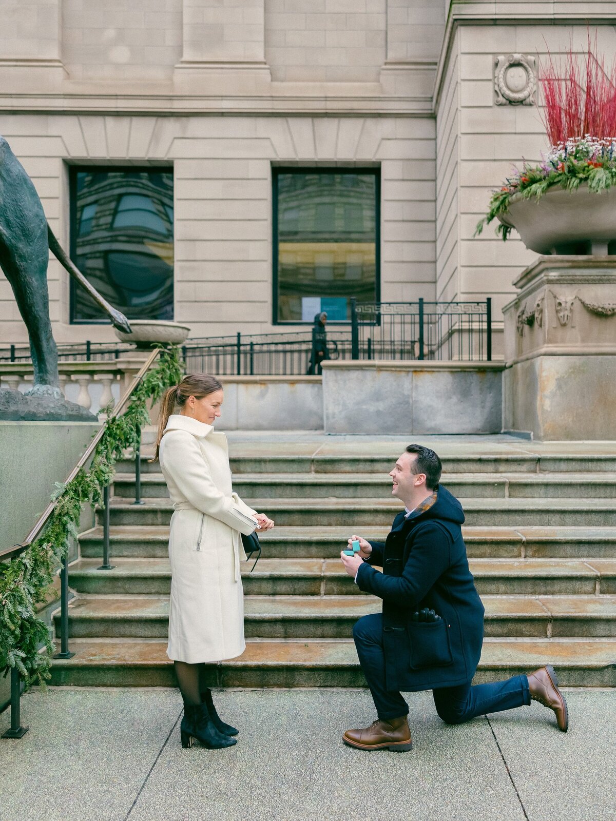 nate & marisa's art institute chicago holiday proposal-9