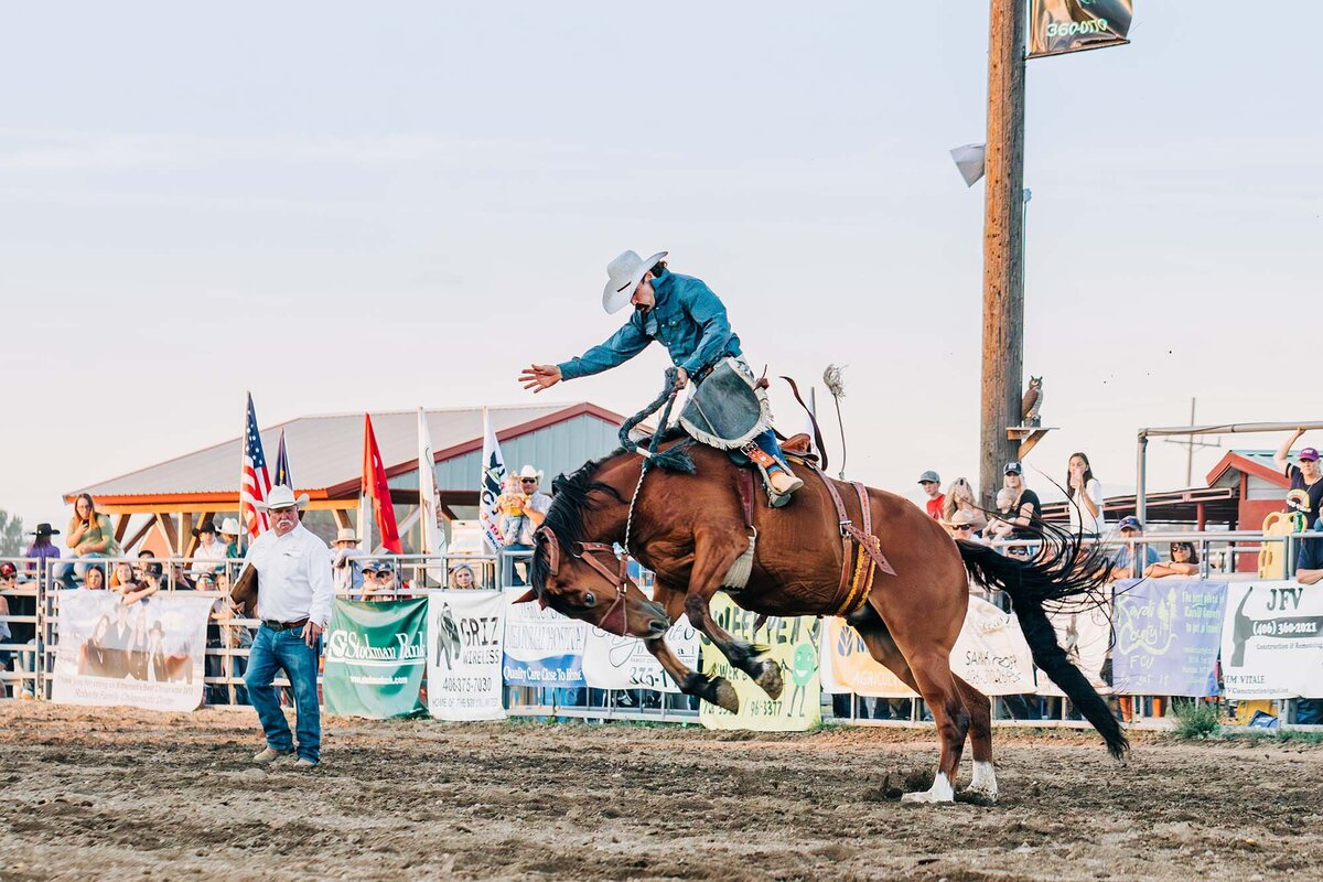 Rodeo photo bucking horse at Ravalli County Fair rodeo