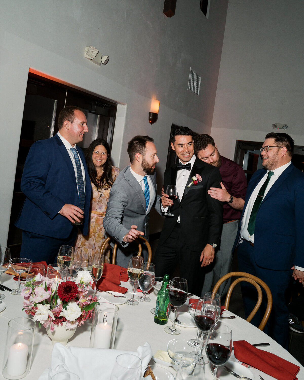 Candid wedding moments with friends