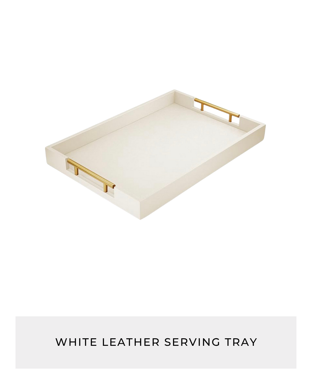 White Leather Serving Tray