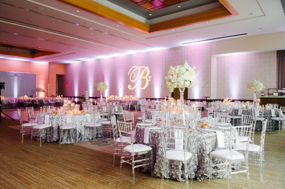 ballroom setup for wedding at fairmont hotel